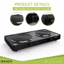 Brock EP 200 BK Piastra elettrica a due fuochi, 2500 W, nero