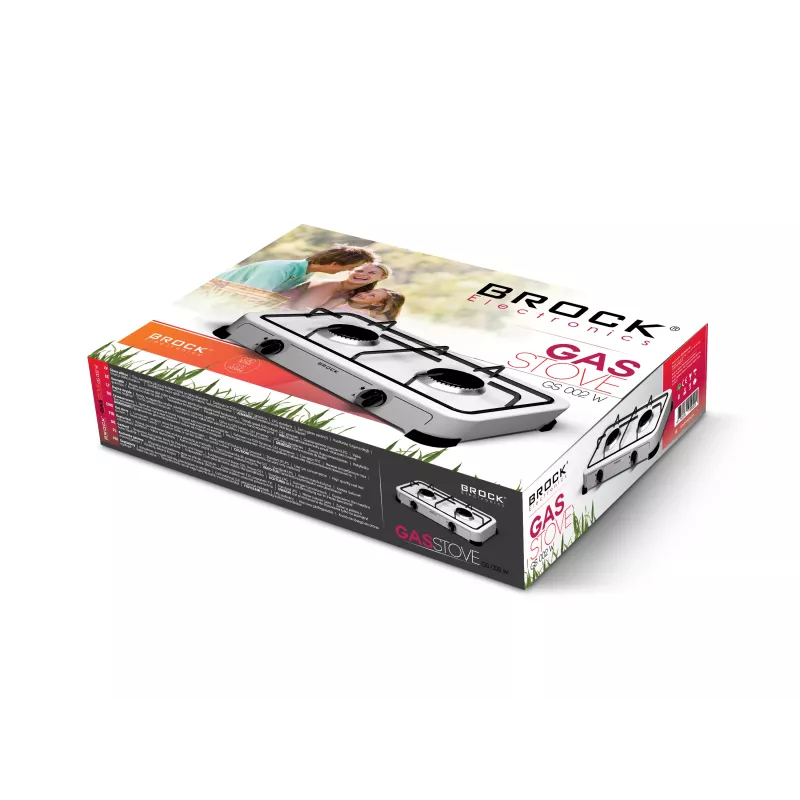 Brock GS 002 W Fornello a gas a due fuochi, bianco