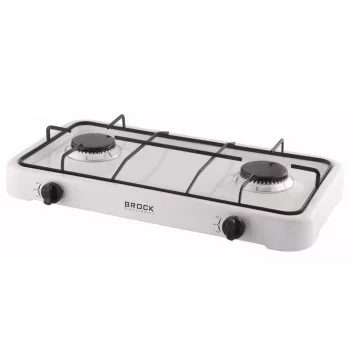 Brock GS 002 W Fornello a gas a due fuochi, bianco
