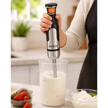 Brock HB 8001 S frullatore a immersione 700W, nero/acciaio inox