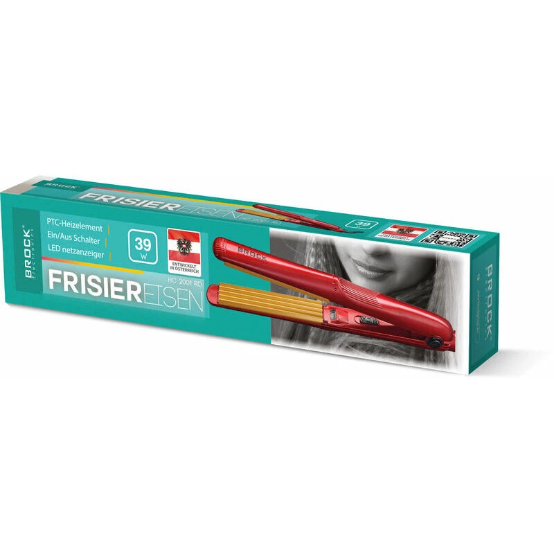 Crimper per capelli in ceramica Brock HC 2001 RD, 25 W, rosso