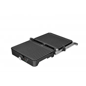 Brock HCG 5000 SS grill elettrico da contatto 2000W, nero/acciaio