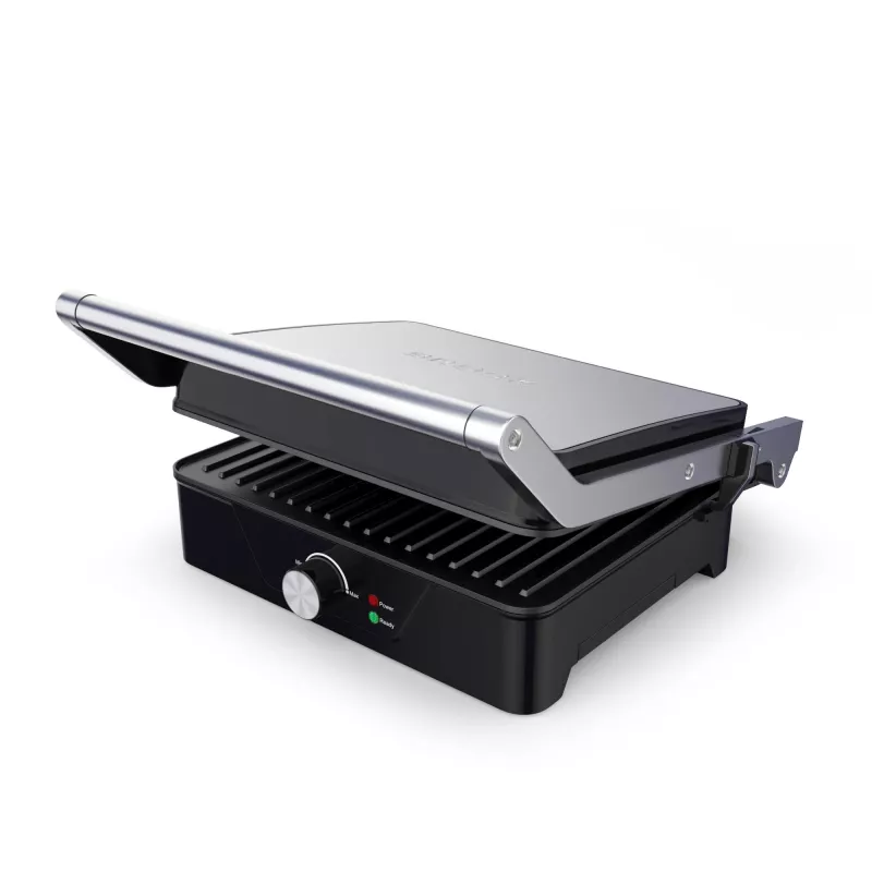 Brock HCG 5000 SS grill elettrico da contatto 2000W, nero/acciaio