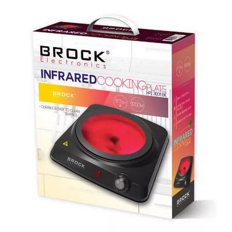 Piano cottura a zona singola Brock HPI 3001 BK 1200W, 17,7 cm, nero