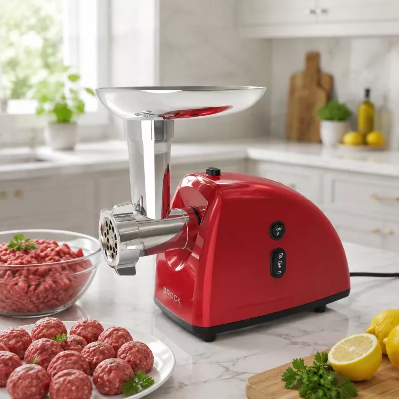 Brock MG 1502 RD tritacarne 1500W, rosso/acciaio