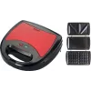 Brock SSM 2003 RD sandwich maker, wafer e grill 3-in-1, 750 W, nero/rosso