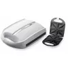 Brock SSM 3008 WH sandwich maker XXL 8 fette, 1400W, piastre triangolari antiaderenti, manico freddo, chiusura di sicurezza, conservazione verticale, bianco