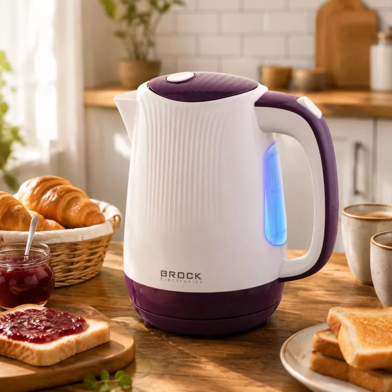 Brock WK 08 PR bollitore elettrico 1,7L 2000W bianco/lilla