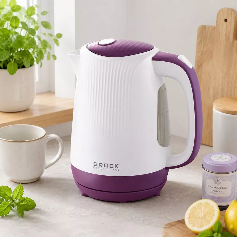 Brock WK 08 PR bollitore elettrico 1,7L 2000W bianco/lilla