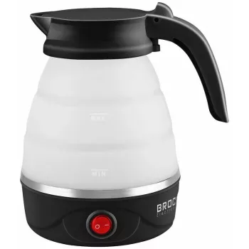 Brock WK 0904 BK bollitore da viaggio pieghevole 0,5L 500W, nero/bianco