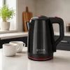 Brock WK 5518 BK bollitore elettrico 2,0L 1500W nero con base senza fili a 360°