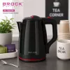 Brock WK 5518 BK bollitore elettrico 2,0L 1500W nero con base senza fili a 360°