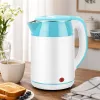 Brock WK 5521 WH bollitore elettrico 1,8L 1500W bianco/blu con base a 360°