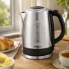Brock WK 9903 SS bollitore elettrico 1,7L 2200W nero/acciaio inox con base a 360°