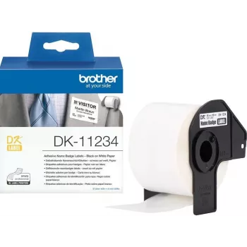 Brother DK-11234 Rotolo di etichette in carta bianca pretagliate – 60mm x 86mm, 600 etichette, adesivo permanente, stampa termica diretta, per serie QL