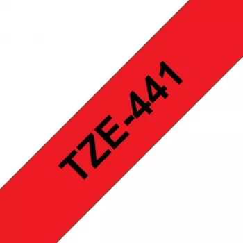 Brother TZe-441 nastro per etichettatura laminato 18mm rosso su nero 8m