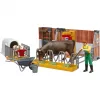 BRUDER bworld stalla per mucche e vitelli con contadino (multicolore)