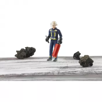 BRUDER bworld pompiere con accessori (blu/giallo) action figure scala 1:16