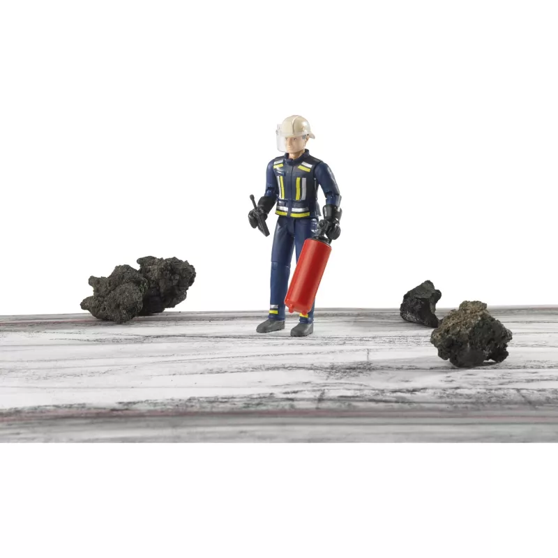 BRUDER bworld pompiere con accessori (blu/giallo) action figure scala 1:16