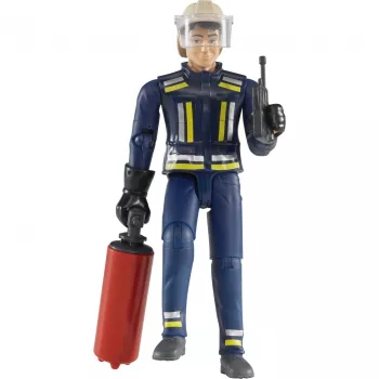 BRUDER bworld pompiere con accessori (blu/giallo) action figure scala 1:16