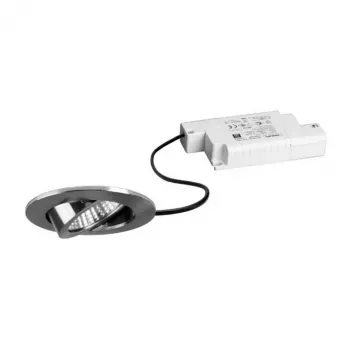 Brumberg 39363153 set faretti LED da incasso BB03 rotondo, 6W, 230V, nichel, 3000K, dimmerabile a taglio di fase, orientabile