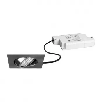 BRUMBERG 39365153 set faretti LED da incasso BB05 quadrato nichel opaco 6W 230V dimmerabile a taglio di fase 3000K 450lm 38° orientabile