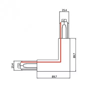 Brumberg 87126070 ONETRACK DALI SL 90° Connettore ad angolo a 3 fasi per illuminazione a binario, bianco