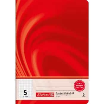 BRUNNEN quaderno scolastico Vivendi rigatura 5 a quadretti senza margine A4 16 fogli 32 pagine 80 g/m² carta bianca pinzato copertina in cartoncino colori assortiti