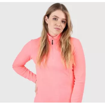 Pile da donna Brunotti Mini-R in microfibra half-zip corallo M