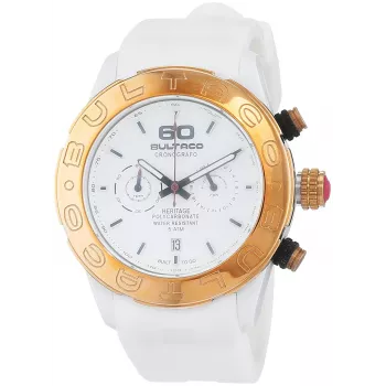 BULTACO H1PW43C-CW1 Orologio da donna analogico al quarzo 43mm cinturino in pelle bianco