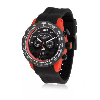 BULTACO MAN H1PO48C-SB2 48mm Orologio al quarzo analogico quadrante nero cinturino in pelle