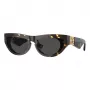 Burberry BE4422U410687 occhiali da sole donna - montatura quadrata trasparente grigia, lenti grigio scuro, 58 mm