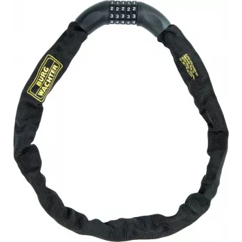 BURG WÄCHTER 280 C 90 BLACK Lucchetto a catena con combinazione per biciclette, catena quadrata in acciaio temprato da 900 mm, codice a 5 cifre reimpostabile, nero