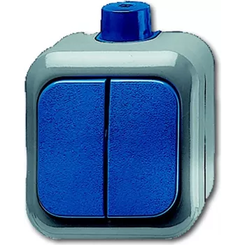 Busch-Jaeger 1084-0-0839 meccanismo interruttore a bilanciere, deviatore 1 polo, 10 AX, 250 V, da incasso, blu/grigio