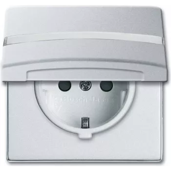 Busch-Jaeger 2064-0-0300 inserto presa Schuko, 2P+E, 16A, 250V, IP44, argento