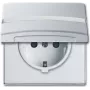 Busch-Jaeger 2064-0-0300 inserto presa Schuko, 2P+E, 16A, 250V, IP44, argento