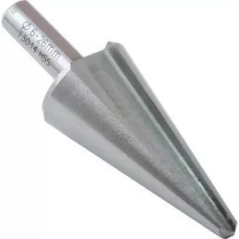 C.K Tools T3014 punta per forare a gradini HSS 6-26 mm, 10 gradini, gambo a 3 facce, lunghezza 80 mm