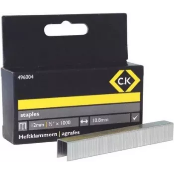 C.K Tools Tipo 140 Punti in acciaio zincato 12 mm gambo 10,6 mm dorso, confezione da 1000 (496004)