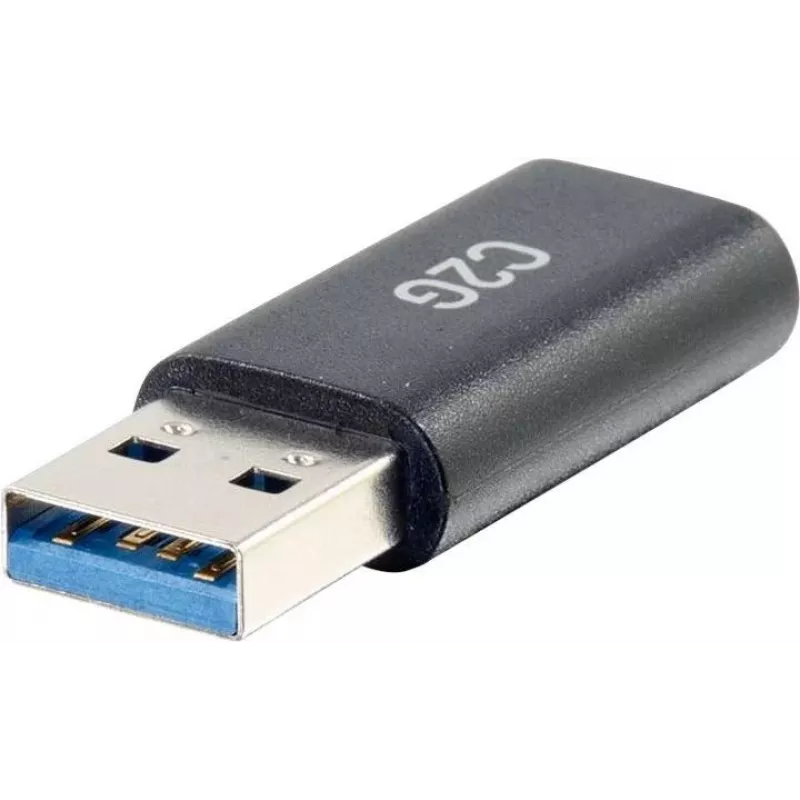 C2G Adattatore USB C su USB - Adattatore SuperSpeed USB - 5 Gbit/s - USB-C femmina su USB-A maschio - USB 3.0 - Stampato - Nero