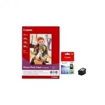 Canon CL-511 Inchiostro ChromaLife e carta fotografica lucida GP-501 Bundle (100 fogli, 10x15 cm, 170 g/m²) 2972B008