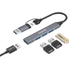 CANYON DS-02 hub USB-A/C 4 in 1, grigio