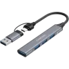 CANYON DS-02 hub USB-A/C 4 in 1, grigio