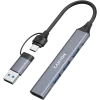 CANYON DS-02 hub USB-A/C 4 in 1, grigio