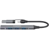 CANYON DS-02 hub USB-A/C 4 in 1, grigio