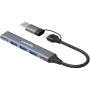 CANYON DS-02 hub USB-A/C 4 in 1, grigio
