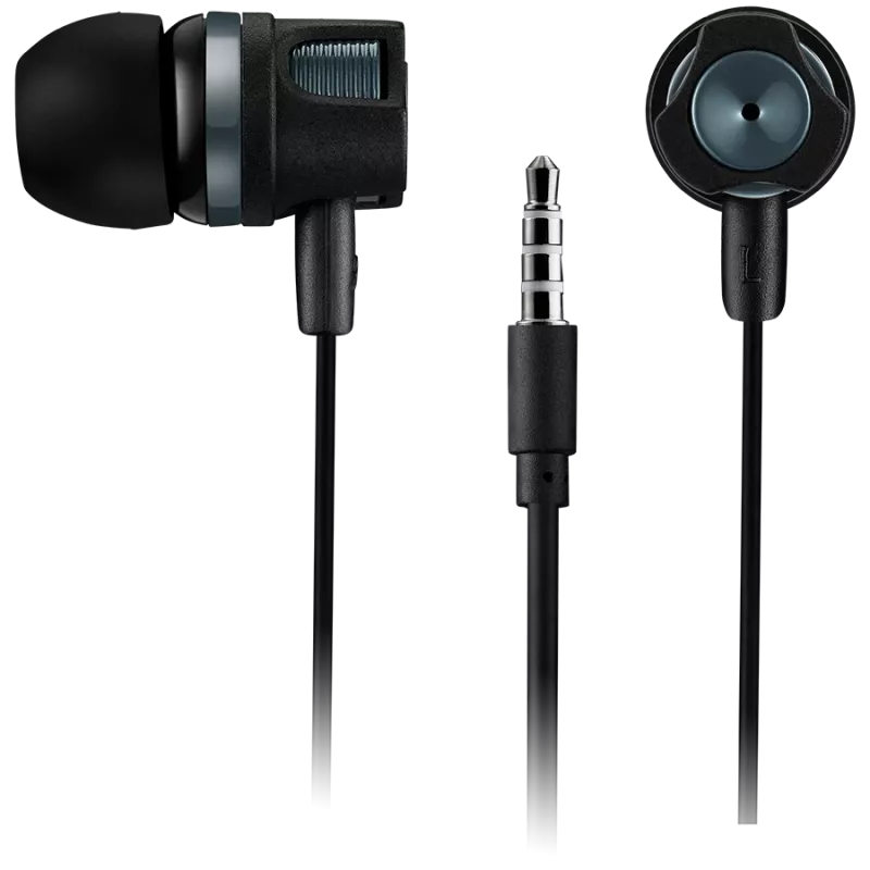 CANYON EP-3 Cuffie in-ear con microfono, cavo piatto 1,2 m, grigio scuro