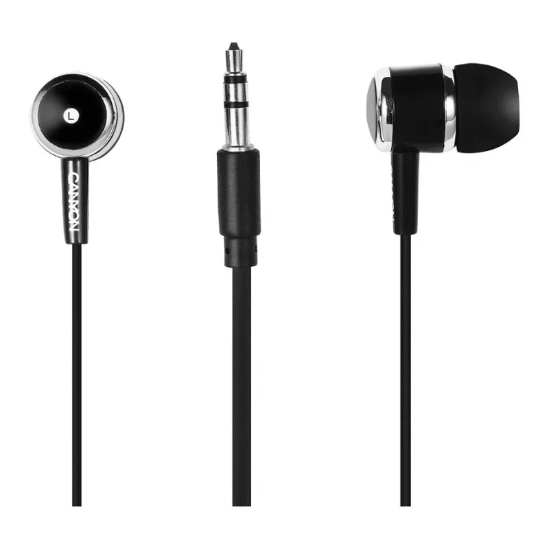 CANYON EPM-01 Cuffie in-ear con filo e microfono, cavo 1,2 m, nero