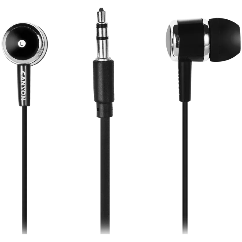 CANYON EPM-01 Cuffie in-ear con filo e microfono, cavo 1,2 m, nero