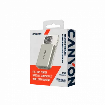 CANYON Power Bank Magnetico OnPower 511 PD20W 10000mAh Alluminio Star Grey