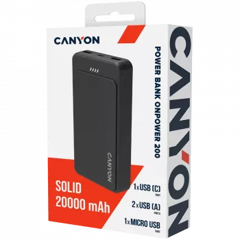 CANYON OnPower 200 Power Bank 20000mAh nero
